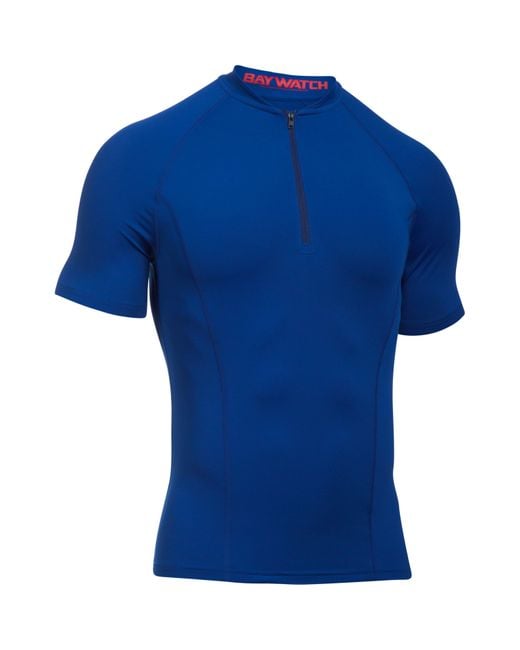 Under Armour Men s Baywatch Ua 1 2 Zip Rashguard in Blue for Men